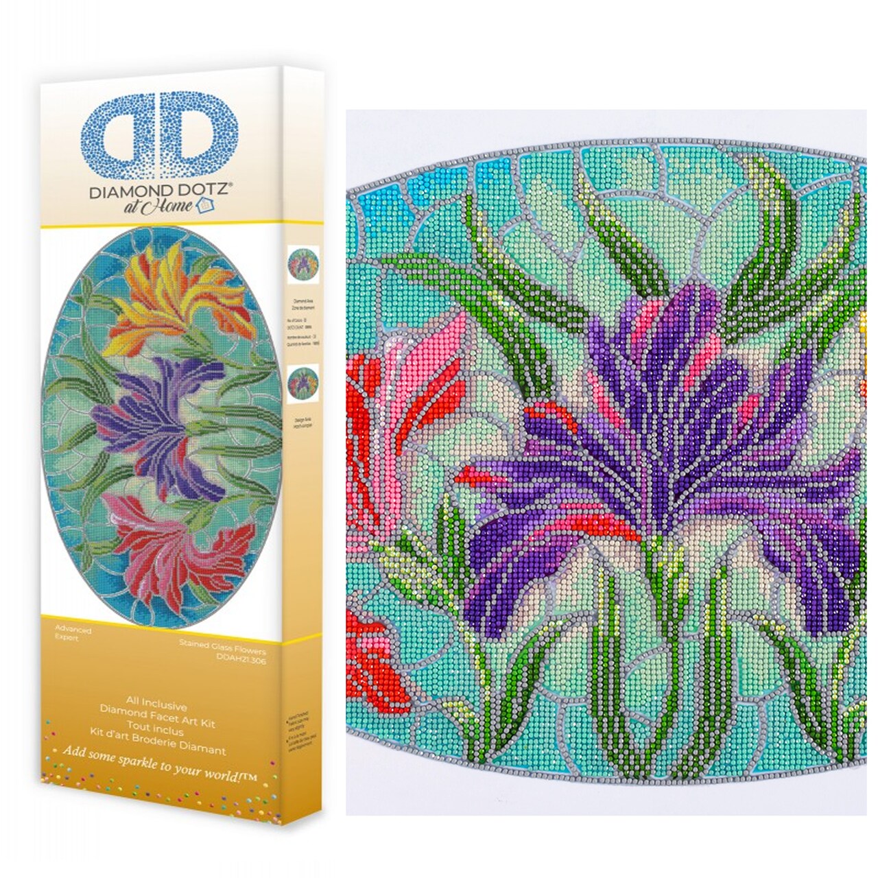 DIAMOND DOTZ® - Stained Glass Flowers, Partial Drill, Round Dotz, Diamond  Painting Kits, Diamond Art Kits for Adults, Gem Art, Diamond Art, Diamond  Dotz Kits, 24x16